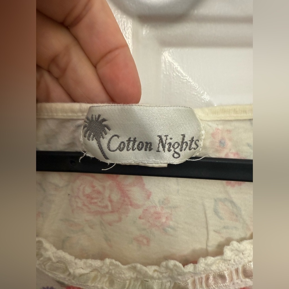 Vintage Floral Cotton Nights Short Sleep Dress Size Medium - Picture 3 of 9
